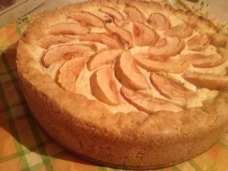 Творожный пирог с яблоками