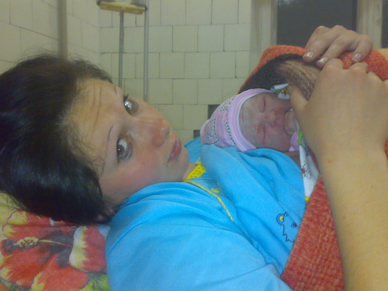 наше первое фото,30 минут после родов