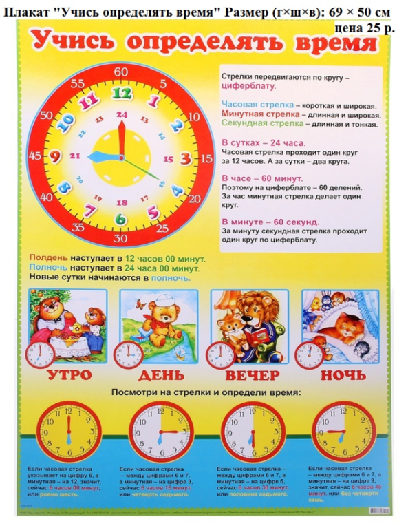Дней в неделю а также. Часы наглядное пособие для детей. Плакат определяем время. Часы для изучения времени детям. Изучение часы для дошкольников.