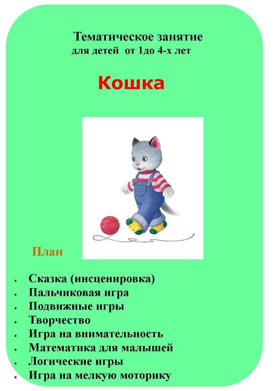 Готовый план ТЗ на тему Кошка