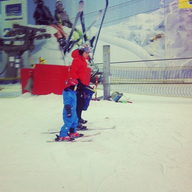 первое занятие по горным лыжам!!!