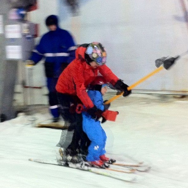 первое занятие по горным лыжам!!!