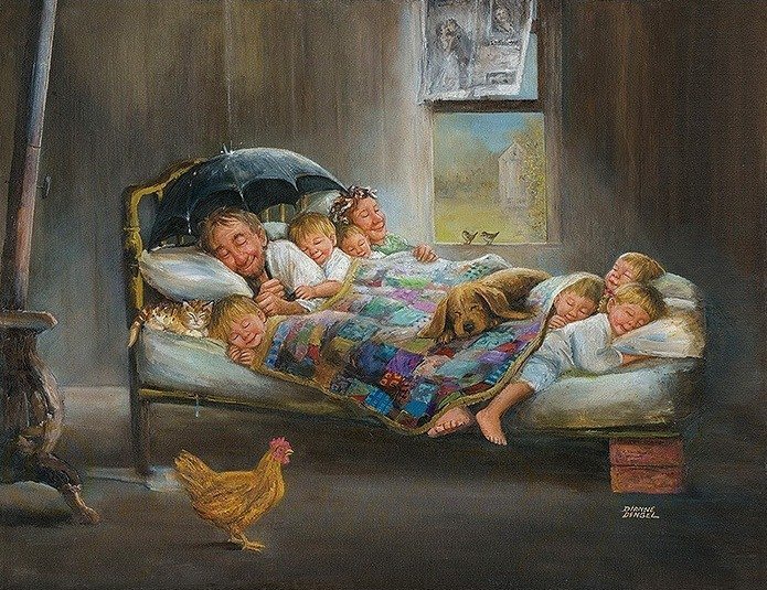 Где спят ваши детки в своей кроватке или с вами?