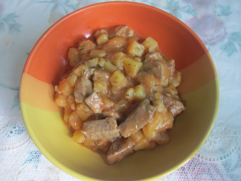 Тушеная картошка со свининой!
