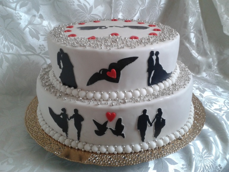 Свадебный тортик "Силуэт"